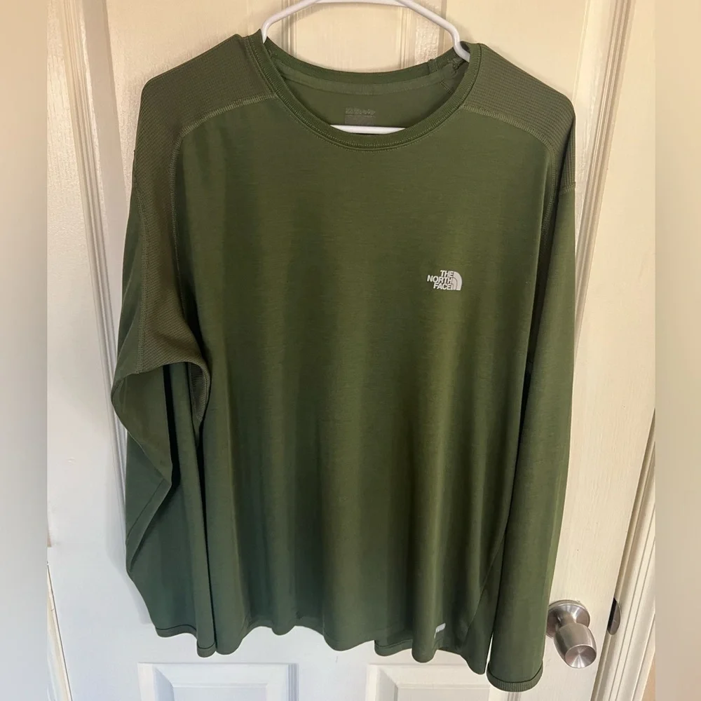 The North Face VaporWick Olive Green Long Sleeve Athletic Top